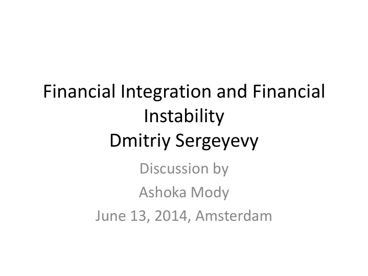 financial integration and financial