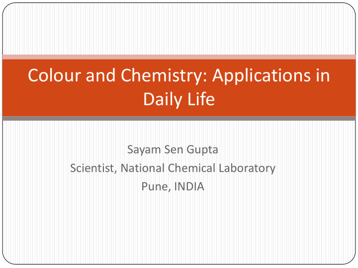 colour and chemistry applications in daily life