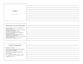 Chapter  5  Systems  Thinking  Recap:  what  do  we  know?  (expanded