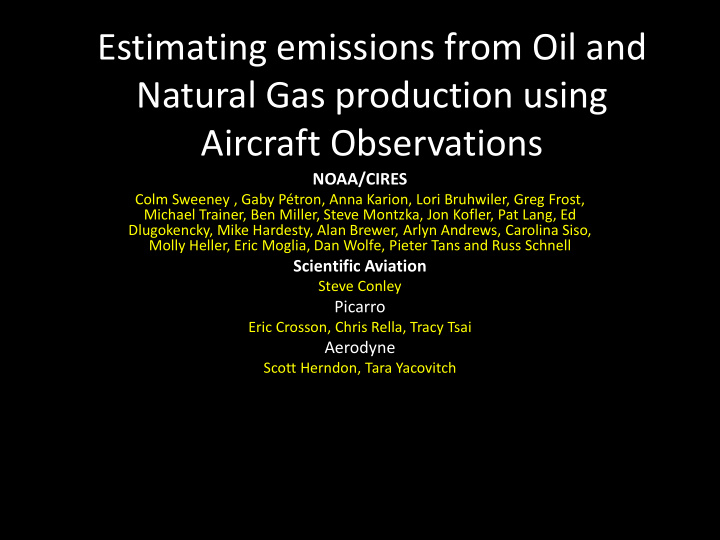 estimating emissions from oil and natural gas production