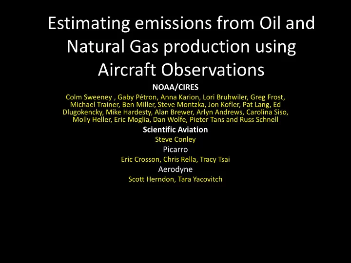 estimating emissions from oil and natural gas production