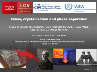 Gl  Glass  ass,  , cr  crysta  ystall  lliza  ization  tion an  and  d ph  phase  ase sep  separ