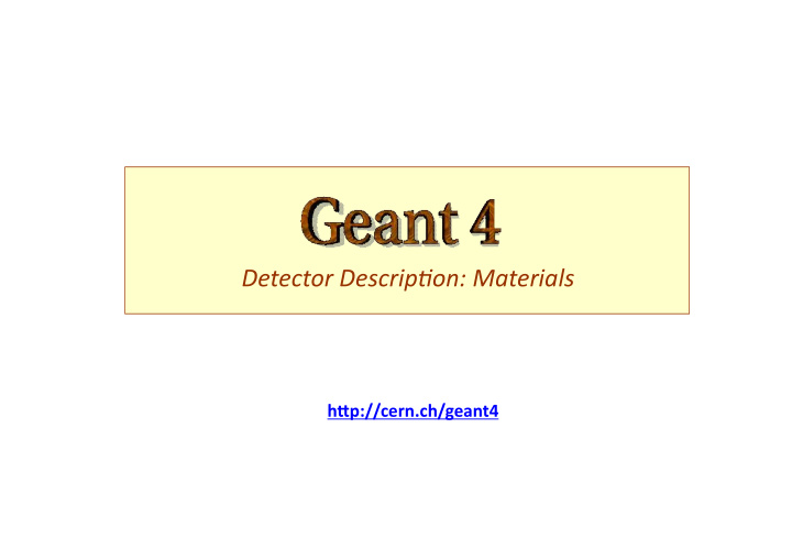 detector descrip on materials