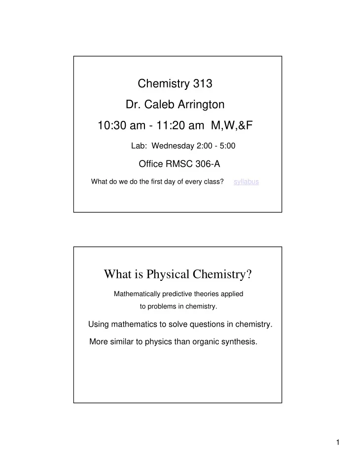 what is physical chemistry