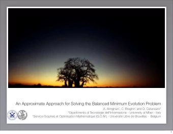 An Approximate Approach for Solving the Balanced Minimum Evolution Problem A. Aringhieri * , C.