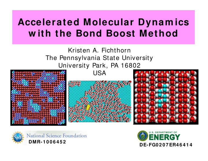 accelerated molecular dynam ics w ith the bond boost