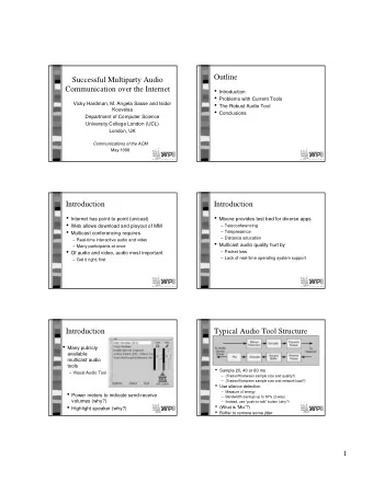 Outline  Successful Multiparty Audio  Communication over the Internet  Introduction  Problems