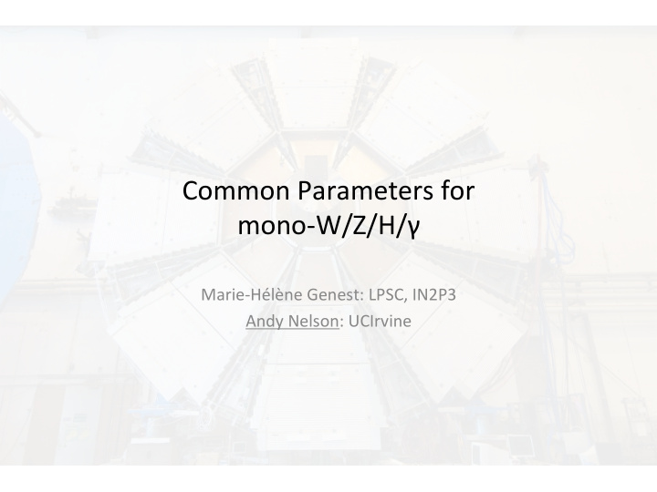 common parameters for mono w z h