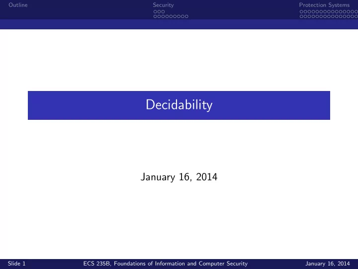 decidability