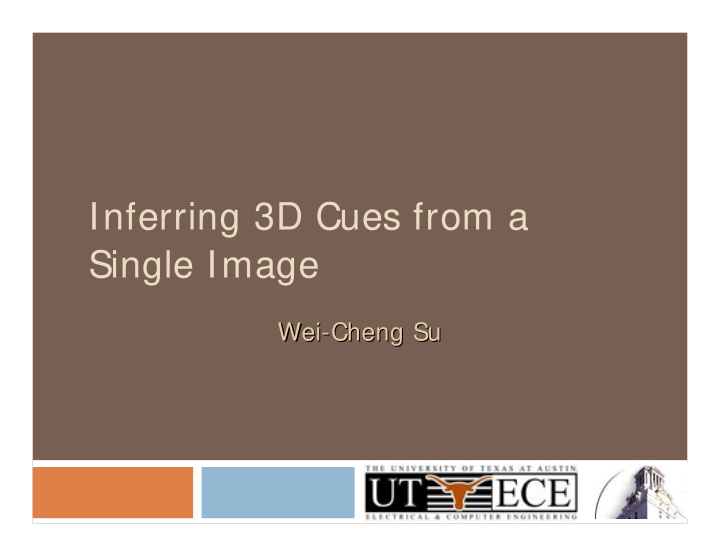 inferring 3d cues from a single image