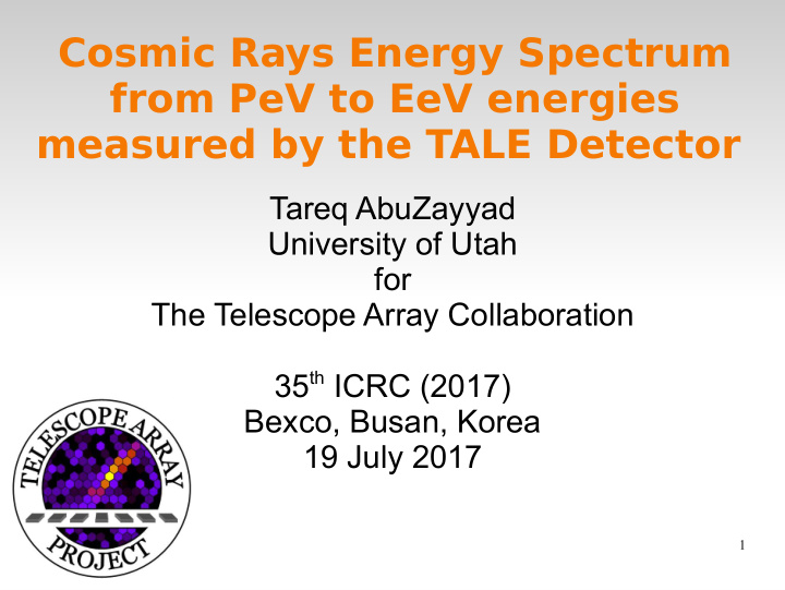 cosmic rays energy spectrum from pev to eev energies