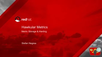 Hawkular Metrics  Metric Storage &amp; Alerting  Stefan Negrea  About Me  Co-Creator of Hawkular