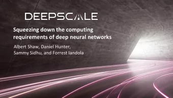 Squeezing down the computing  Edit Master text styles  Second level  requirements of deep neural