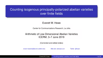 Counting isogenous principally-polarized abelian varieties  over finite fields  Everett W. Howe