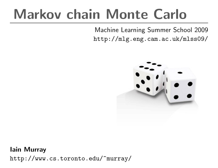 markov chain monte carlo