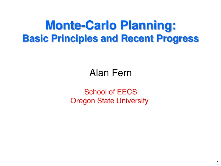 monte carlo planning