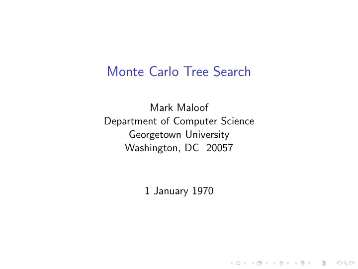 monte carlo tree search