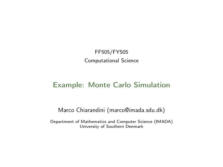 example monte carlo simulation