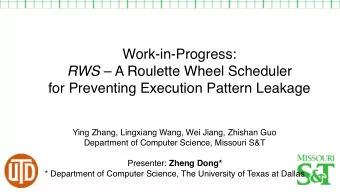Work-in-Progress: RWS  A Roulette Wheel Scheduler  for Preventing Execution Pattern Leakage