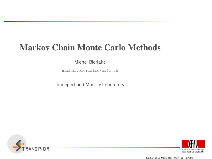 markov chain monte carlo methods