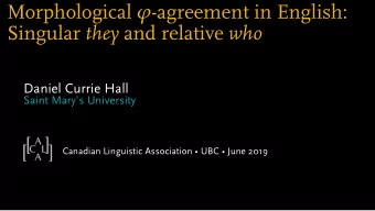 Outline  2. Solving the puzzle 3. Consequences for who  Modifier features  Contrastive features  1.