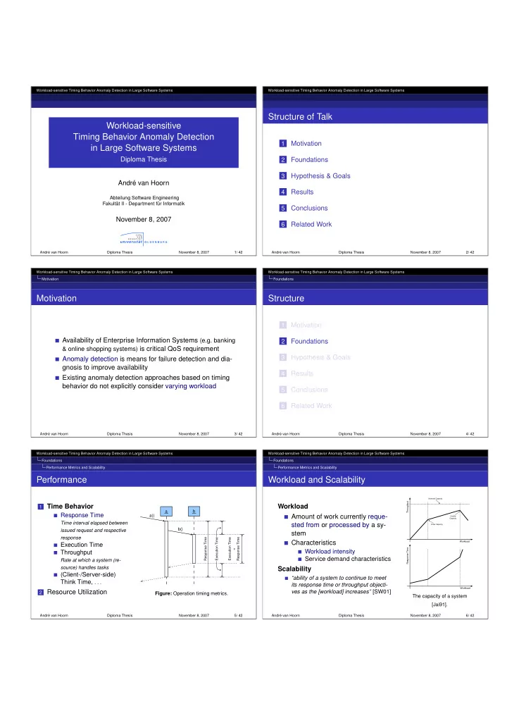 structure of talk workload sensitive timing behavior