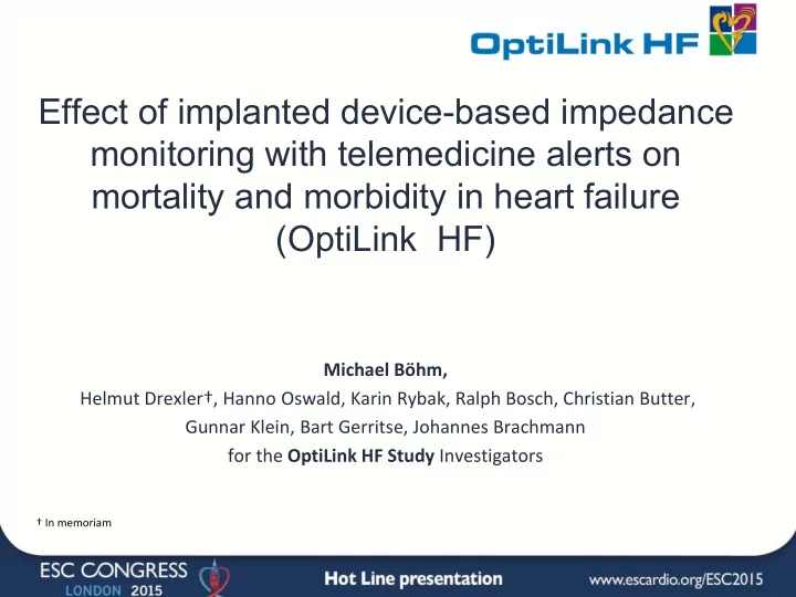 effect of implanted device based impedance monitoring