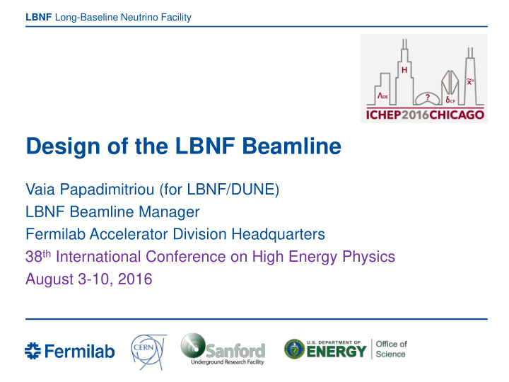 design of the lbnf beamline