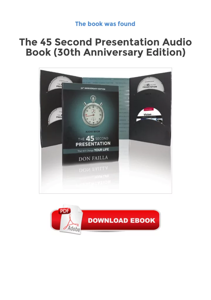the 45 second presentation audio book 30th anniversary