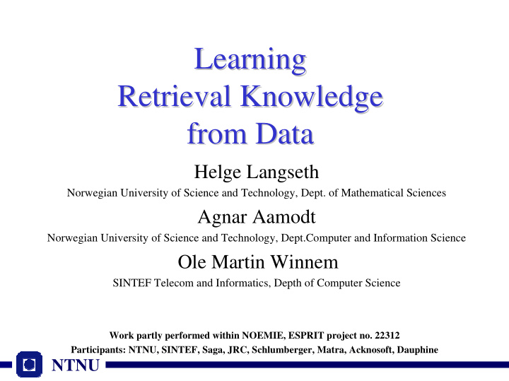 learning learning retrieval knowledge retrieval knowledge