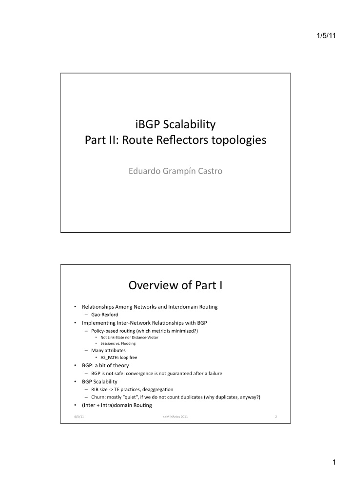 ibgp scalability part ii route reflectors topologies