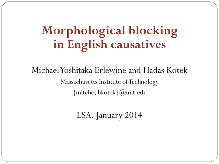 morphological blocking