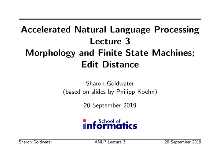 accelerated natural language processing lecture 3