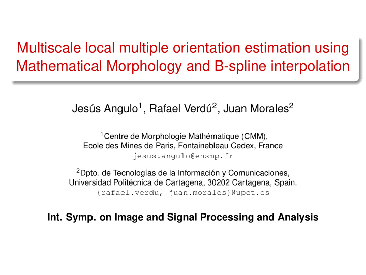 multiscale local multiple orientation estimation using