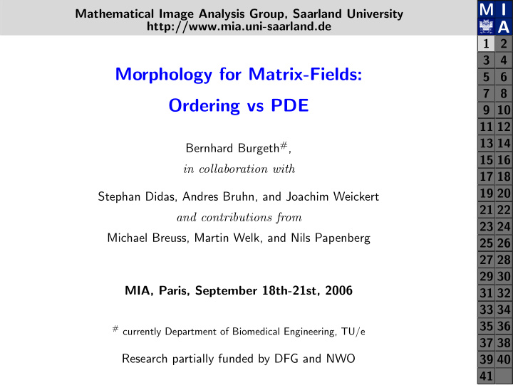 morphology for matrix fields