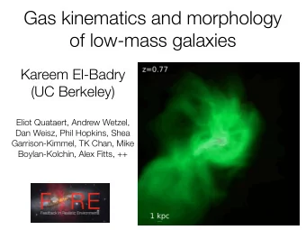 Gas kinematics and morphology  of low-mass galaxies  Kareem El-Badry  (UC Berkeley)  Eliot