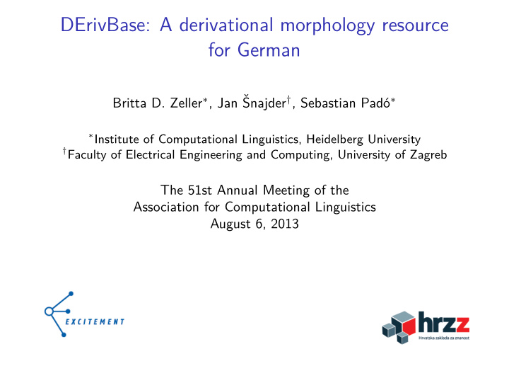 derivbase a derivational morphology resource for german