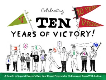 A Benefjt to Support Oregons Only Year Round Program for Children and Teens With Autism  Spend
