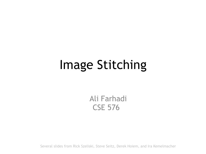 image stitching