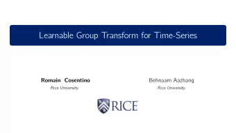 Learnable Group Transform for Time-Series  Romain Cosentino  Behnaam Aazhang  Rice University  Rice