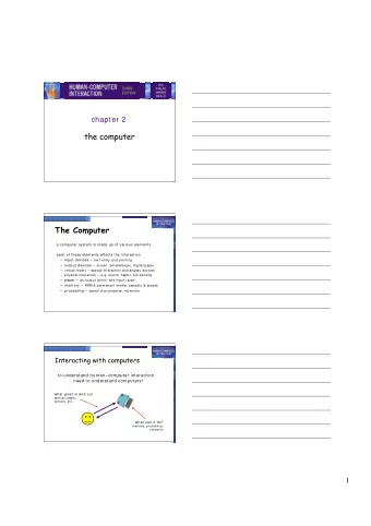 the computer  The Computer  a com puter system  is m ade up of various elem ents  each of these