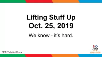 Oct. 25, 2019  We know - its hard.  FIRSTRoboticsBC.org  Thank you to the University of Victoria