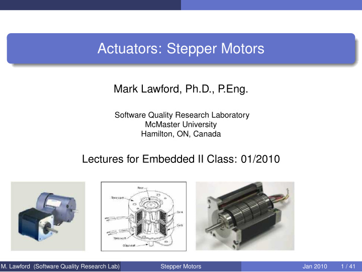 actuators stepper motors