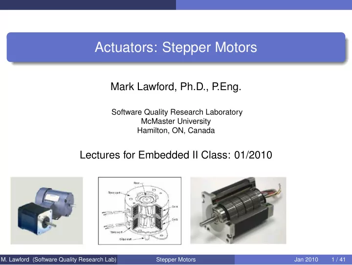 actuators stepper motors