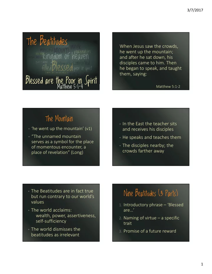 the beatitudes