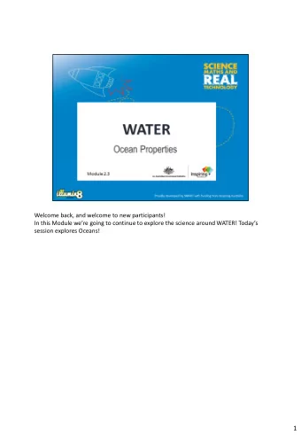 1  What do we know about oceans? Ask students if they have visited a beach  have they seen the