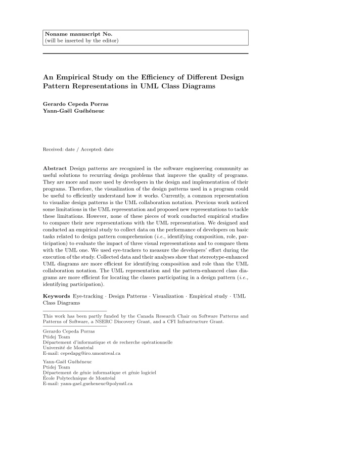 an empirical study on the efficiency of different design