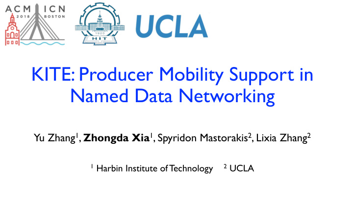 kite producer mobility support in named data networking