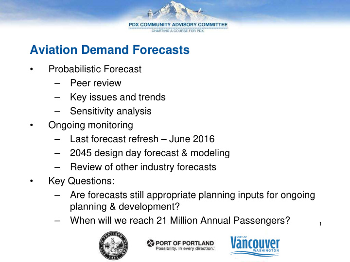 aviation demand forecasts