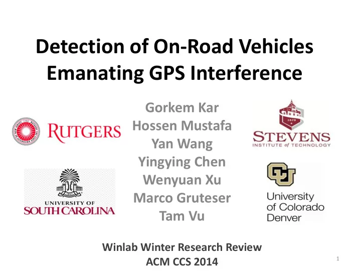 detection of on road vehicles
